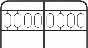 vidaXL vidaXL Metalowe wezgłowie, czarne, 160 cm 4