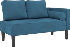 vidaXL vidaXL Szezlong z poduszkami, niebieski, tapicerowany aksamitem 2
