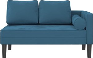 vidaXL vidaXL Szezlong z poduszkami, niebieski, tapicerowany aksamitem 3