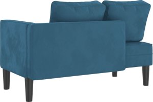 vidaXL vidaXL Szezlong z poduszkami, niebieski, tapicerowany aksamitem 5
