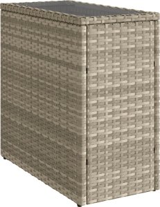 vidaXL vidaXL Stolik ogrodowy ze szklanym blatem, jasnoszary, 58x27,5x55 cm 2