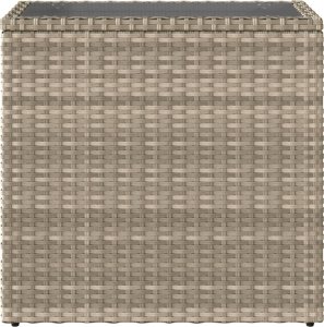 vidaXL vidaXL Stolik ogrodowy ze szklanym blatem, jasnoszary, 58x27,5x55 cm 6