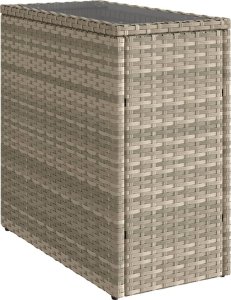 vidaXL vidaXL Stolik ogrodowy ze szklanym blatem, jasnoszary, 58x27,5x55 cm 7
