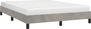 vidaXL vidaXL Rama łóżka, jasnoszara, 140x190 cm, tapicerowana aksamitem 4