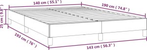 vidaXL vidaXL Rama łóżka, jasnoszara, 140x190 cm, tapicerowana aksamitem 9