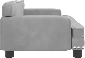 vidaXL vidaXL Legowisko dla psa, jasnoszare, 70x45x30 cm, aksamit 4