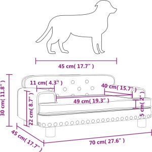 vidaXL vidaXL Legowisko dla psa, jasnoszare, 70x45x30 cm, aksamit 7