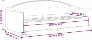 vidaXL vidaXL Sofa z funkcją spania, kremowa, 80x200 cm, obita tkaniną 8