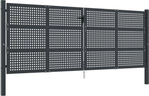 vidaXL vidaXL Brama ogrodowa, antracytowa, 400x200 cm, stal 2
