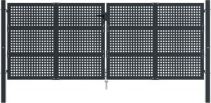 vidaXL vidaXL Brama ogrodowa, antracytowa, 400x200 cm, stal 3