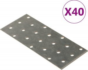 vidaXL vidaXL Płytki perforowane, 40 szt., 2 mm, 140x60 mm, stal ocynkowana 1