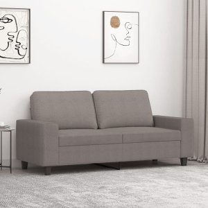 vidaXL vidaXL Sofa 2-osobowa, kolor taupe, 140 cm, tapicerowana tkaniną 1