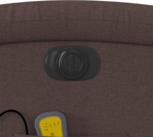 vidaXL vidaXL Rozkładany fotel masujący, elektryczny, ciemny brąz, tkanina 11