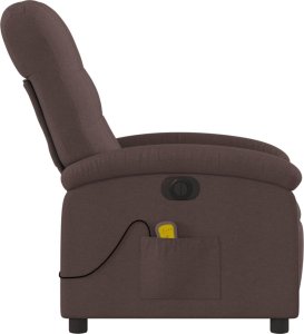 vidaXL vidaXL Rozkładany fotel masujący, elektryczny, ciemny brąz, tkanina 10