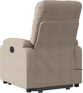 vidaXL vidaXL Podnoszony fotel masujący, rozkładany, taupe, mikrofibra 4