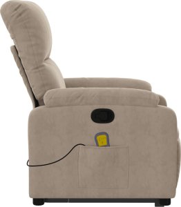 vidaXL vidaXL Podnoszony fotel masujący, rozkładany, taupe, mikrofibra 9