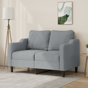 vidaXL vidaXL Sofa 2-osobowa, jasnoszara, 120 cm, tapicerowana tkaniną 1