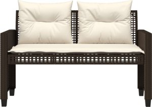 vidaXL 4-cz. zestaw wypoczynkowy do ogrodu, z poduszkami, brązowy 5