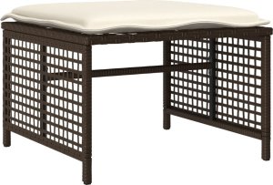 vidaXL 4-cz. zestaw wypoczynkowy do ogrodu, z poduszkami, brązowy 6