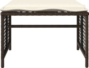 vidaXL 4-cz. zestaw wypoczynkowy do ogrodu, z poduszkami, brązowy 7