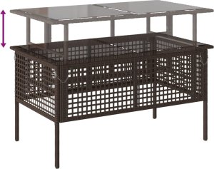 vidaXL 4-cz. zestaw wypoczynkowy do ogrodu, z poduszkami, brązowy 10