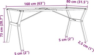 vidaXL vidaXL Nogi do stołu w kształcie litery Y, 160x80x73 cm, żeliwo 9