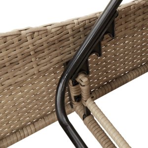 vidaXL Leżanka z poduszkami, beżowa, 114x205x73 cm, polirattan 9