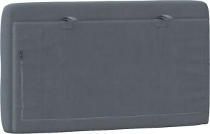 vidaXL Poduszka na wezgłowie, ciemnoszara, 90 cm, aksamitna 7