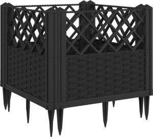 vidaXL vidaXL Donica ogrodowa na kołkach, czarna, 43,5x43,5x43,5 cm, PP 2