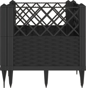 vidaXL vidaXL Donica ogrodowa na kołkach, czarna, 43,5x43,5x43,5 cm, PP 4