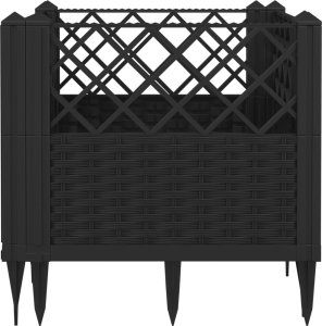vidaXL vidaXL Donica ogrodowa na kołkach, czarna, 43,5x43,5x43,5 cm, PP 5