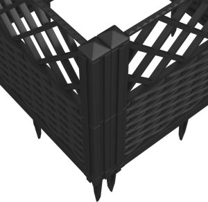 vidaXL vidaXL Donica ogrodowa na kołkach, czarna, 43,5x43,5x43,5 cm, PP 7