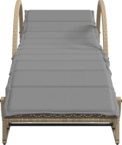 vidaXL vidaXL Leżaki ze stolikiem, 2 szt., beżowe, polirattan 5