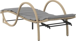 vidaXL vidaXL Leżaki ze stolikiem, 2 szt., beżowe, polirattan 7