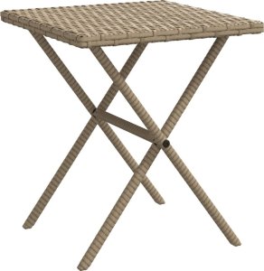 vidaXL vidaXL Leżaki ze stolikiem, 2 szt., beżowe, polirattan 8