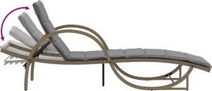 vidaXL vidaXL Leżaki ze stolikiem, 2 szt., beżowe, polirattan 10