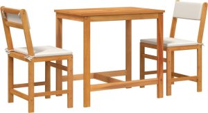 vidaXL vidaXL 3-cz. zestaw mebli na balkon, z poduszkami, drewno akacjowe 2