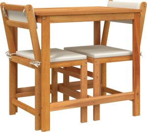 vidaXL vidaXL 3-cz. zestaw mebli na balkon, z poduszkami, drewno akacjowe 8