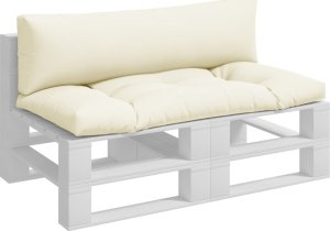 vidaXL vidaXL Poduszki na palety, 2 szt., kremowe, tkanina 3