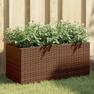 vidaXL vidaXL Donica ogrodowa z 2 wkładami, brąz, 72x30x32 cm 1