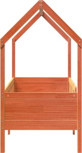 vidaXL Rama łóżka dziecięcego z domkiem, woskowy brąz, 70x140 cm 5