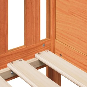 vidaXL Rama łóżka dziecięcego z domkiem, woskowy brąz, 70x140 cm 7