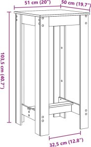vidaXL Stolik barowy, dąb sonoma, 51x50x103,5 cm 9