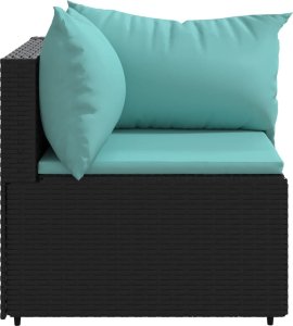 vidaXL vidaXL Narożne moduły sofy z poduszkami, 2 szt., czarne, polirattan 4