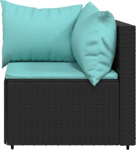 vidaXL vidaXL Narożne moduły sofy z poduszkami, 2 szt., czarne, polirattan 5