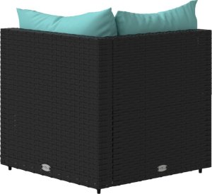 vidaXL vidaXL Narożne moduły sofy z poduszkami, 2 szt., czarne, polirattan 6