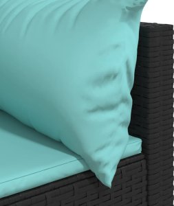 vidaXL vidaXL Narożne moduły sofy z poduszkami, 2 szt., czarne, polirattan 7