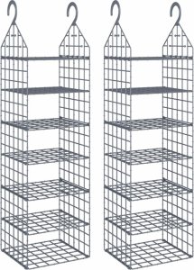 vidaXL Wiszące organizery do szafy z 7 półkami, 2 szt. 2