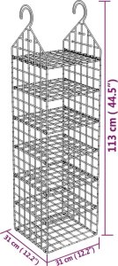vidaXL Wiszące organizery do szafy z 7 półkami, 2 szt. 8