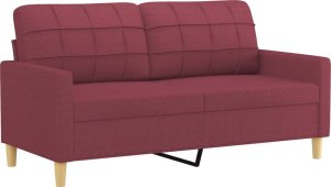 vidaXL vidaXL Sofa 2-osobowa, winna czerwień, 140 cm, tapicerowana tkaniną 2